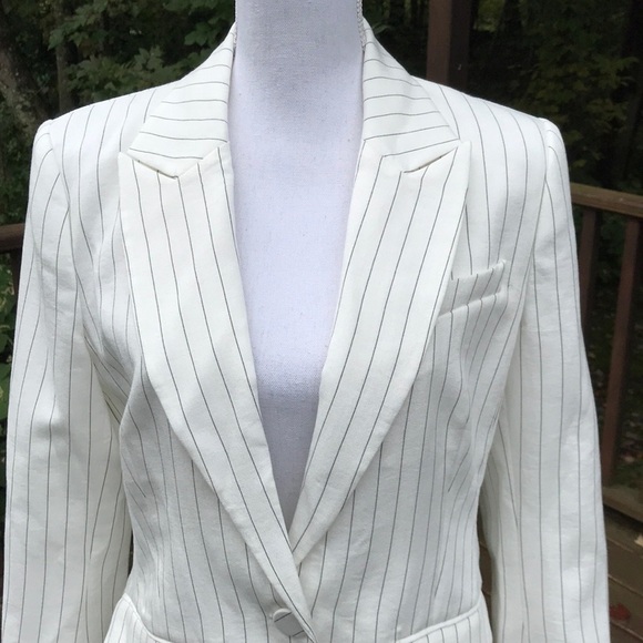 NWT! RACHEL ZOE Size 10 Ecru/Black striped Blazer - Picture 2 of 8